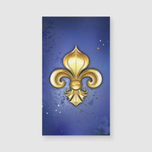 Fleur de Lis dorée sur fond bleu