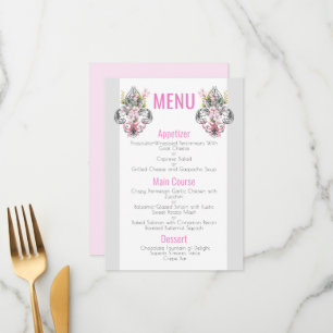 Fleur de lis   Menu Fleur de cerisier 4,5 po x 6,2