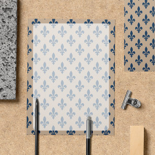 Fleur de Lis Motif, Français, Royal, Bleu marine