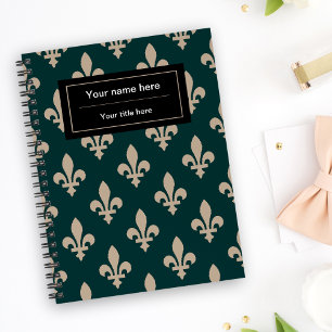 Fleur de Lis Motif, Français, Royal, Crème, Vert