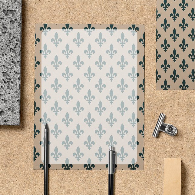 Fleur de Lis Motif, Français, Royal, Vert (Créateur téléchargé)