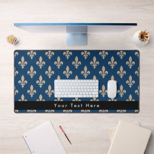 Fleur de Lis Motif, française, royale, crème, bleu
