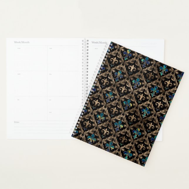 Fleur de lis motif marbre et or (Devant avec enveloppe)