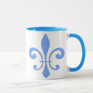 Fleur De Lis Mug Bleu