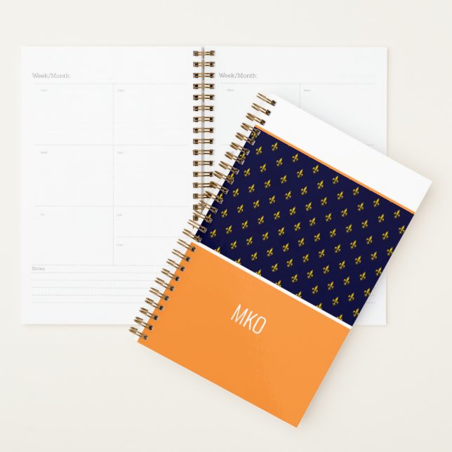 Fleur de lis orange et bleu (Devant avec enveloppe)