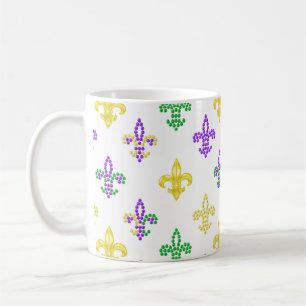 Fleur de Lis perles - Mug de café blanc