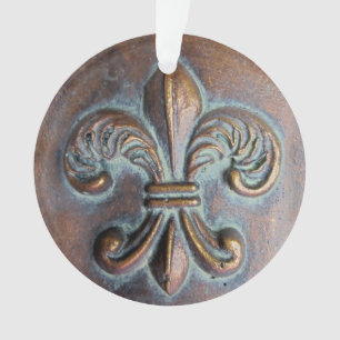 Fleur De Lis, Revêtement De Cuivre Vieilli Imprimé