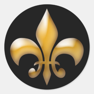 Fleur de Lis Stickers en noir et or