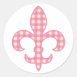 Fleur de lis stickers En vichy rose