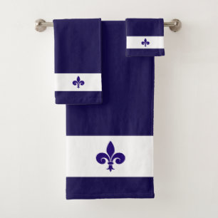 Fleur de Lis sur Navy Bleu & Blanc