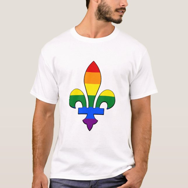 Fleur de lis T-Shirt de la LGBT pride (Devant)