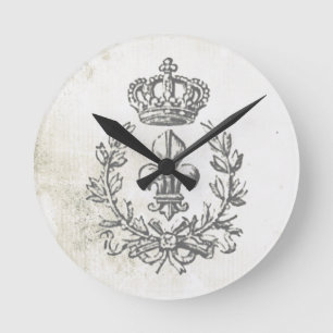 Fleur de Lis vintage et horloge murale couronne ro