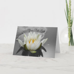 Fleur de Lotus blanc Couleur partielle Carte photo