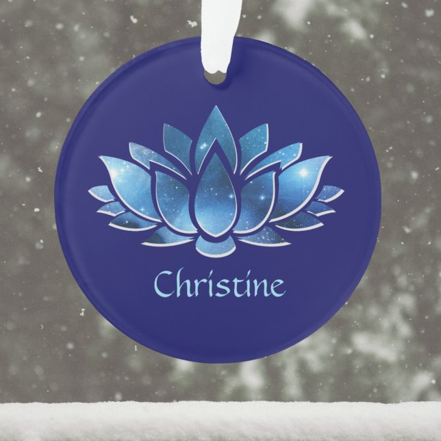 Fleur de Lotus de Galaxie Bleue Cosmique avec nom (Créateur téléchargé)