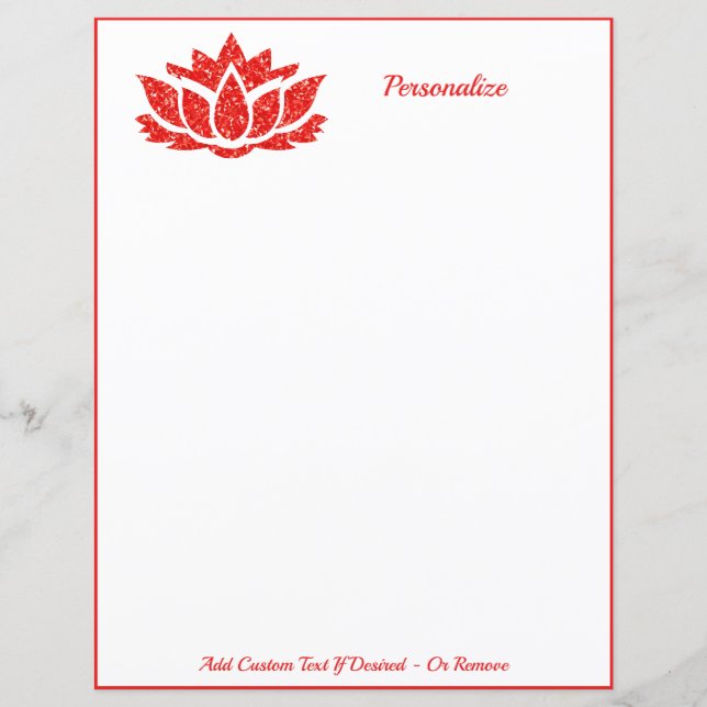Fleur de lotus zen élégant Yoga Méditation Red Gem (Devant)