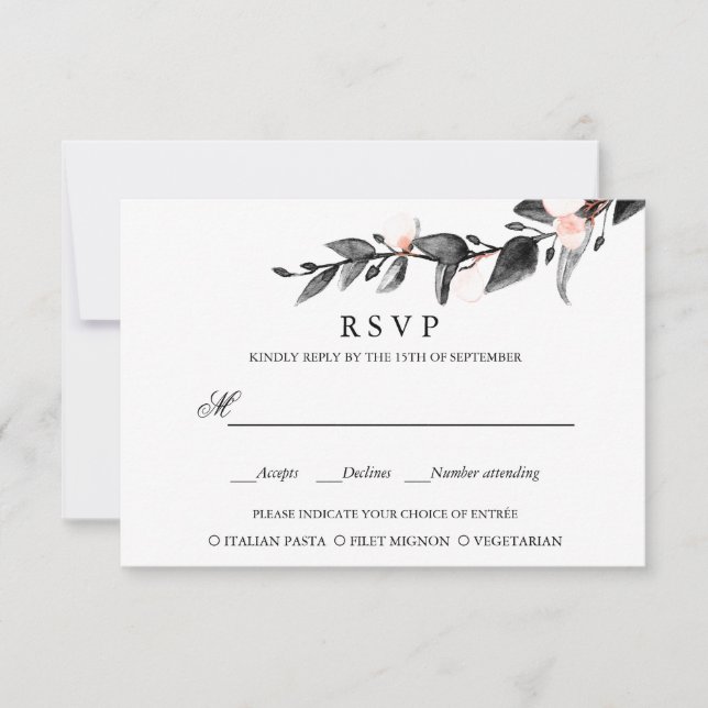 Fleur de lune | MARIAGE RSVP REPAS CHOIX (Devant)