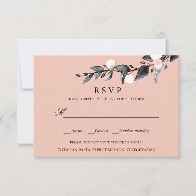 Fleur de lune | MARIAGE RSVP REPAS CHOIX ROSE (Devant)