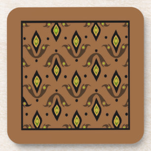 Fleur de lys Dessous de verre de liège, Brown, Noi