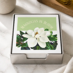 Fleur de Magnolia Serviette en papier verte