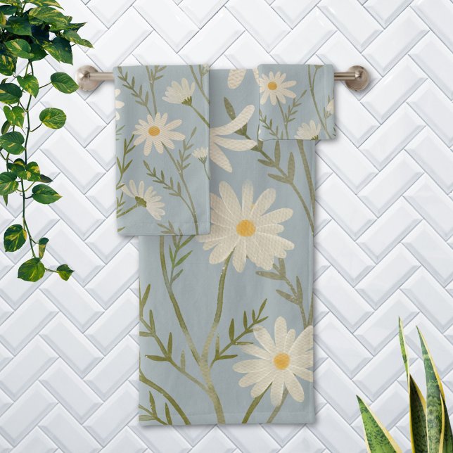 Fleur de marguerite blanche Floral (In situ Bathroom wall)