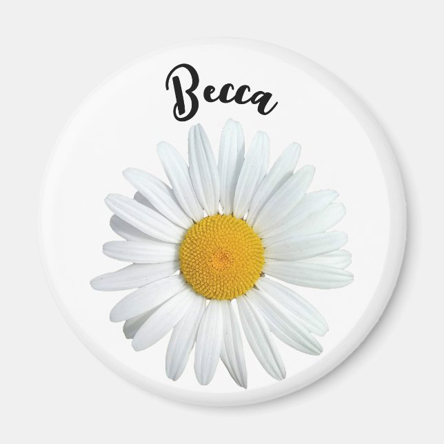 Fleur de marguerite blanche Perky Magnet personnal (Devant)