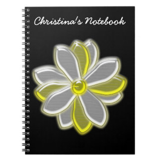 Fleur de marguerite brillante Carnet personnalisab