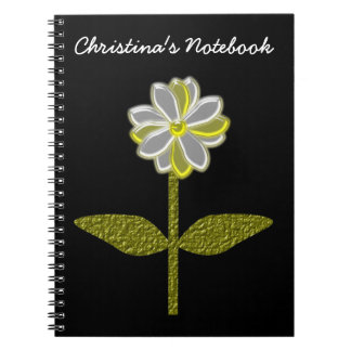 Fleur de marguerite brillante Carnet personnalisab