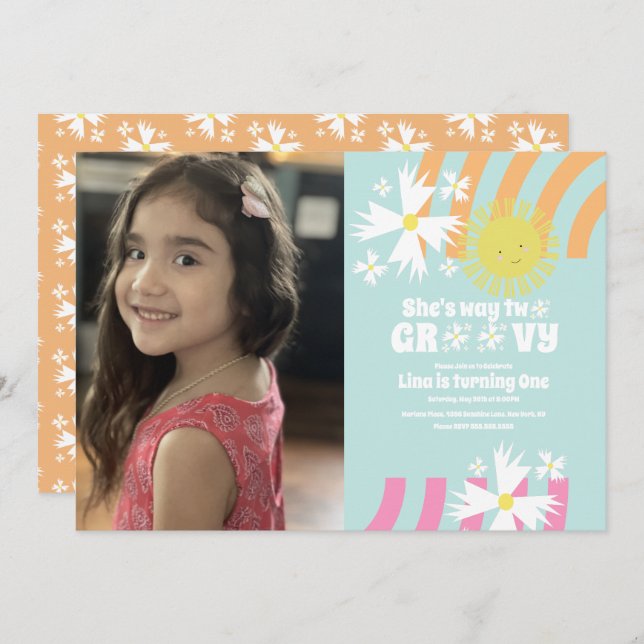 Fleur de marguerite d'été Retro Way Deux photos Su (Devant / Derrière)