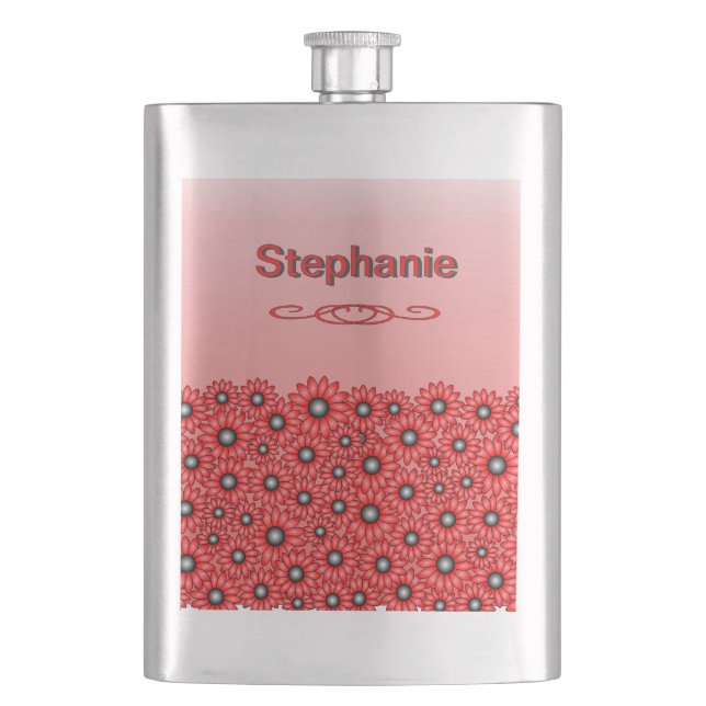 Fleur de marguerite rouge flasque classique (devant)