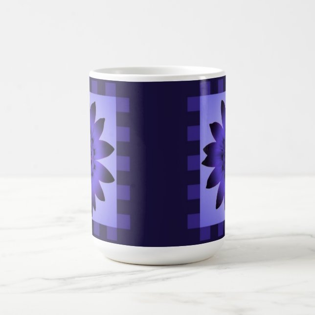 Fleur de marguerite violette, bandes Motifs - Mug (Centre)