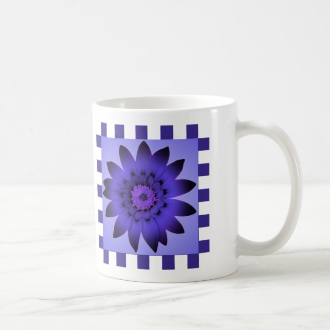 Fleur de marguerite violette, bandes Motifs - Mug (Droite)