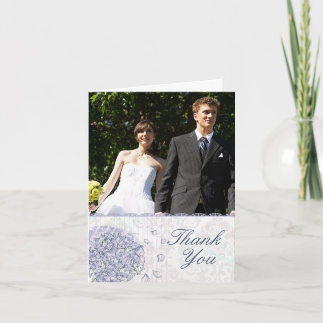 Fleur de mariage hydrangea bleu cobalt merci (Devant)