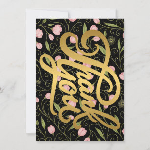 Fleur de Merci sur noir avec motif extensible
