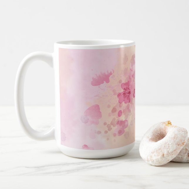 Fleur de Mug rose conçu (Avec donut)