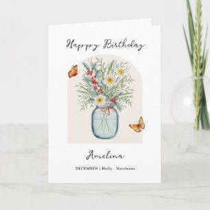 Fleur de naissance de décembre Carte d'anniversair