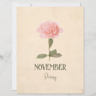Fleur de naissance de novembre Péonie Art nouveau