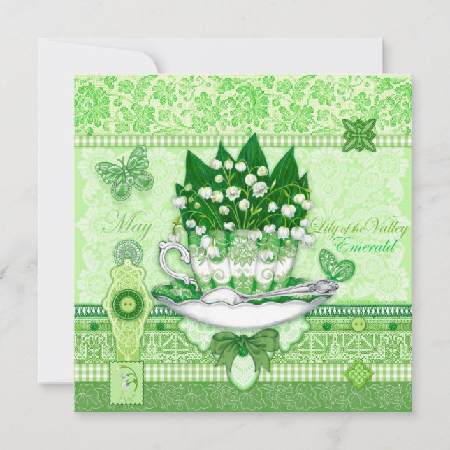 Fleur de naissance et Carte d'enseignement Gem May (Devant)