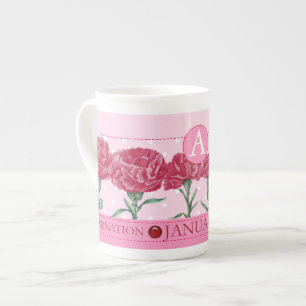 Fleur de naissance et Gem Janvier Bone China Mug