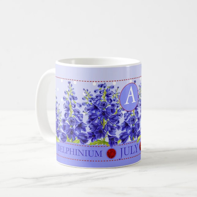 Fleur de naissance et Gem juillet Mug classique (Devant gauche)