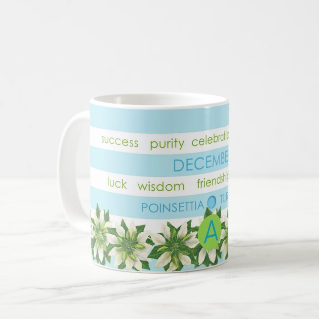 Fleur de naissance et Gem Strig Mug Décembre (Devant gauche)