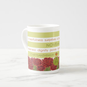Fleur de naissance & Gem Strig Mug novembre os Chi
