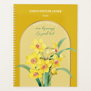 Fleur de naissance personnalisée Mois mars Daffodi