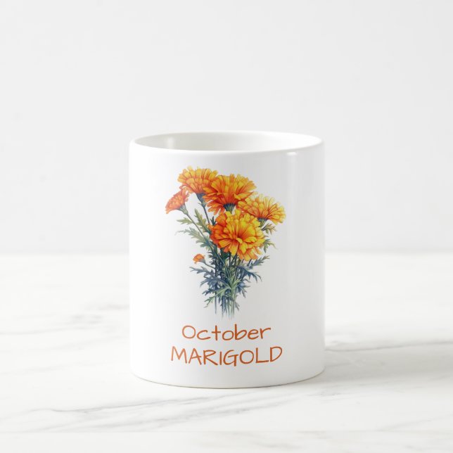 Fleur de naissance primaire d'octobre Marigold mug (Centre)