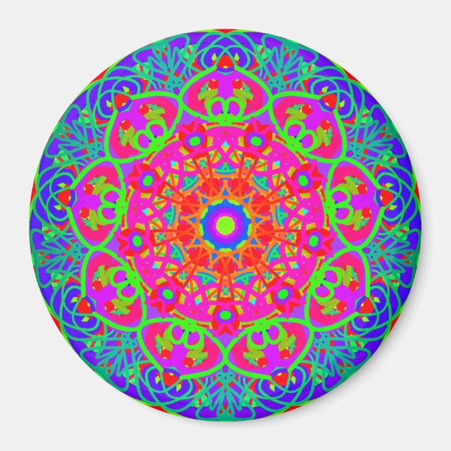 Fleur de nuit Mandala Style Magnet (Devant)