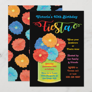 Fleur de papier Can Fiesta Anniversaire Invitation