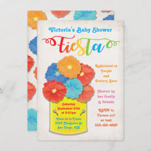 Fleur de papier Can Fiesta Baby shower Invitation