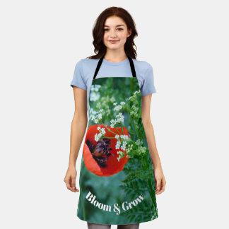 Fleur de pavot rouge Macro Art : tablier de cuisin