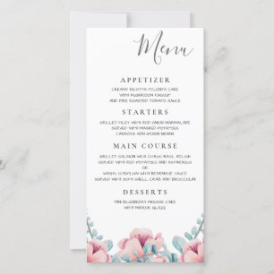 Fleur de pêche Menu Mariage floral
