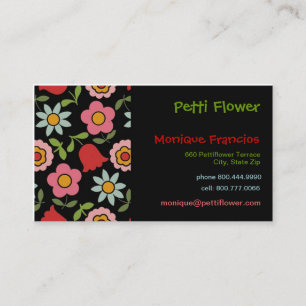 Fleur de Petti - noir - carte de visite