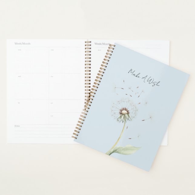 Fleur de Pissenlit Bleu Vœu (Devant avec enveloppe)